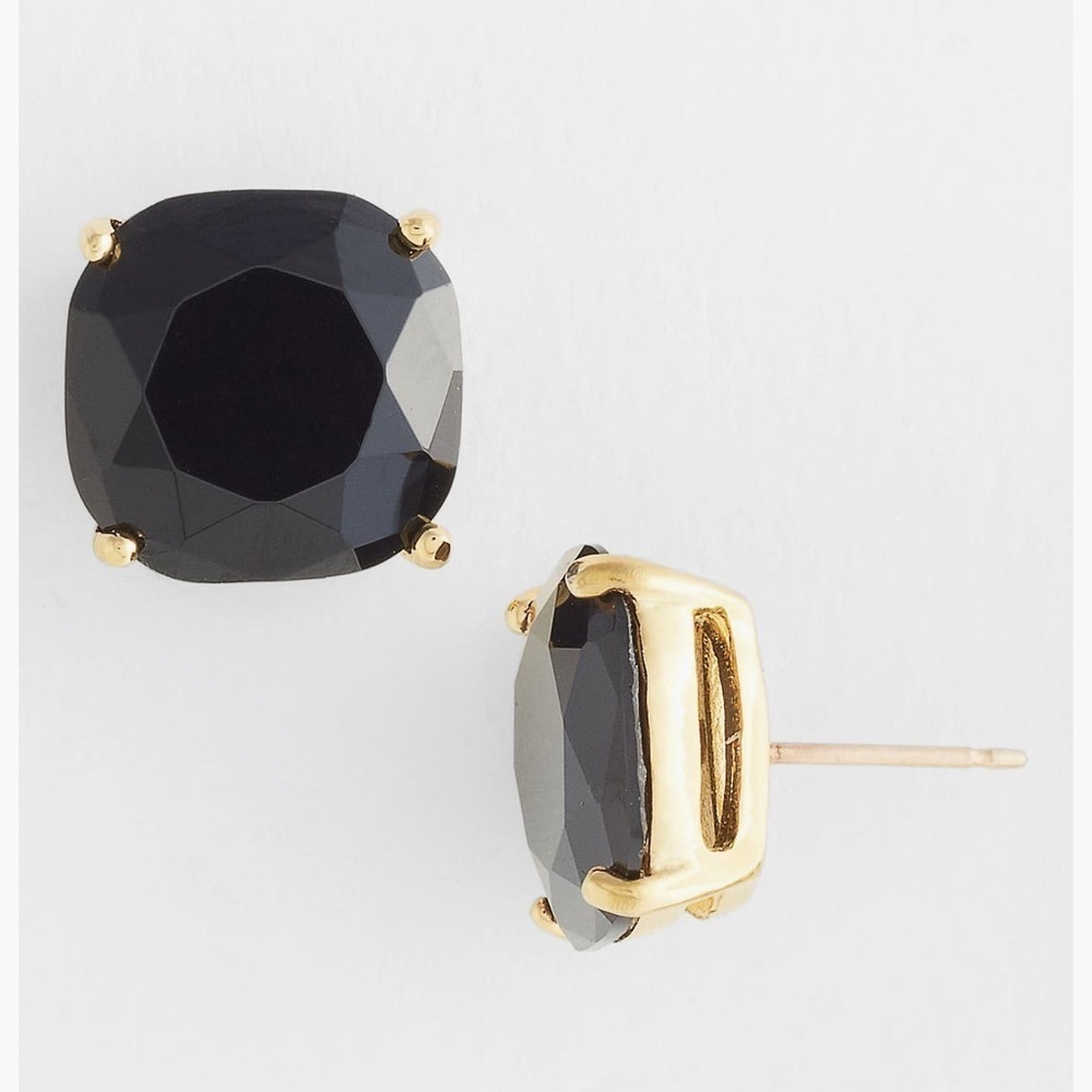 Kate Spade Black and Gold Cushion Stud Earrings